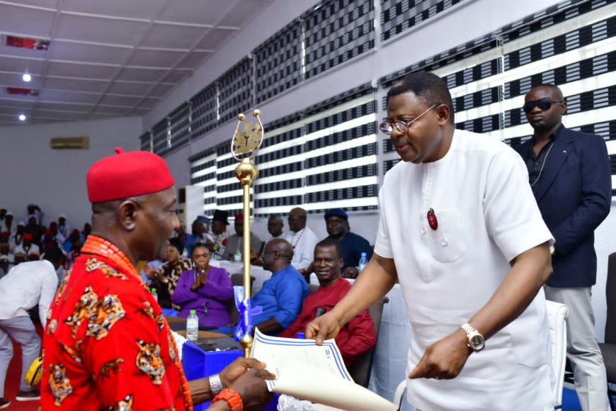 Photo News of HE Sen. Bassey Otu Inaugurating Paramount Rulers of Ikom, Akamkpa and Obudu in Calabar