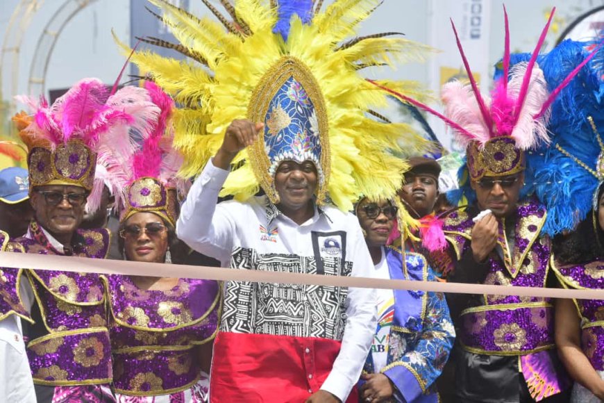 PHOTO NEWS:  CARNIVAL CALABAR  ROLLS OUT IN STYLE AS GOV. BASSEY OTU INAUGURATES 2023 BIGGEST STREET PARTY