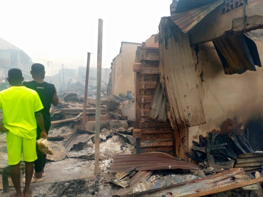 NEMA/Red Cross Visits Scene Of Ikom Market Fire Disaster, Assures Swift Intervention