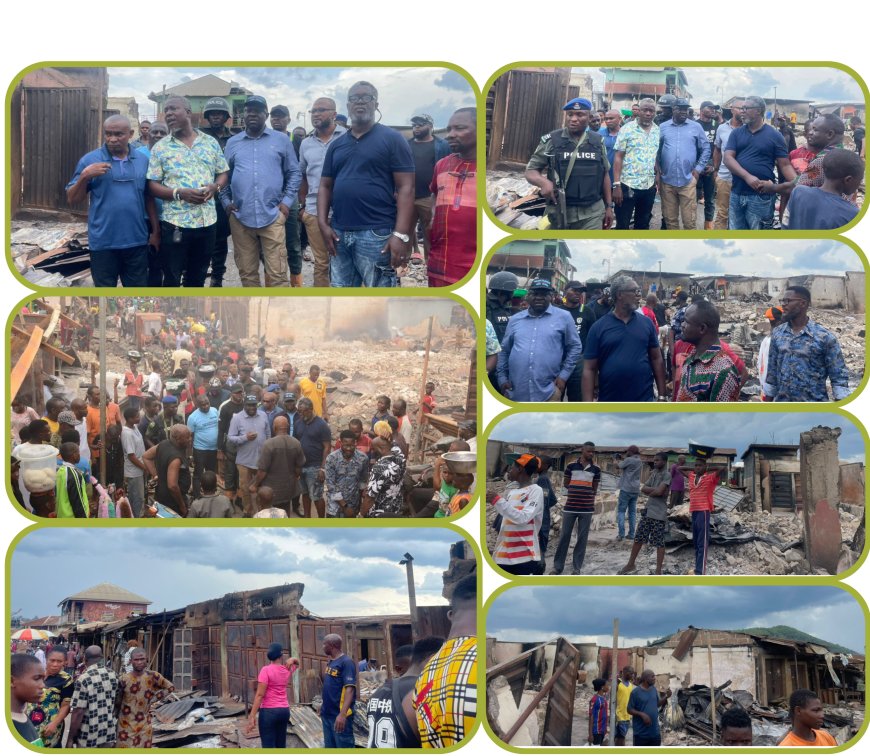 Senator Williams Visits Fire-gutted Ikom Market, Assures Affected Traders Of Support