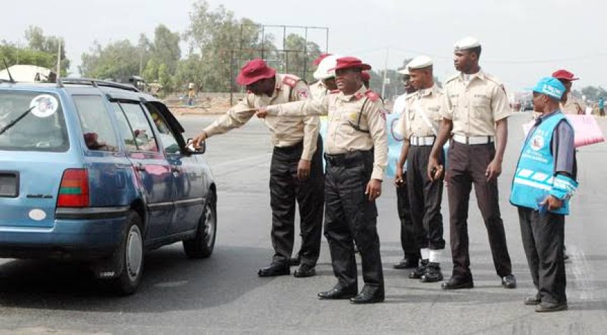 FRSC Arrest Motorist For Driving Away With  Officer Hanging On  Car Burnet