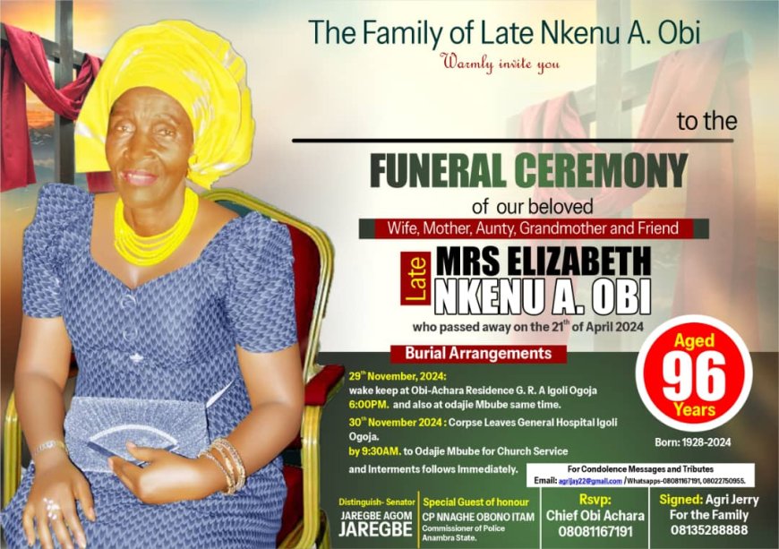 C' River PDP Chieftain Eulogies Mum Ahead Of Burial Nov. 30