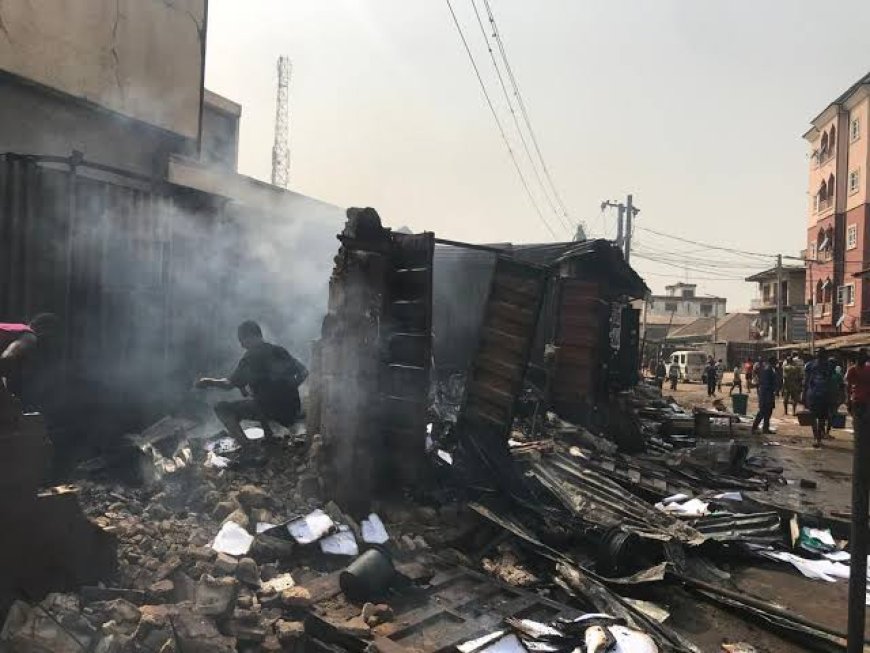 XMASS TRAGEDY: FIRE GUTS SHOPS IN ONITSHA MARKET