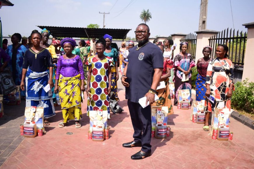 Philanthropist, Elvis, Distributes Cash Gifts, Rice, Other Food Items to Over 200 Widows In Delta Community 