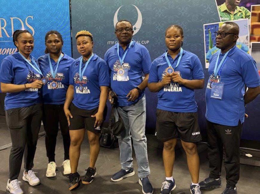 African Table Tennis Club Championship: Canaan Queens Win Bronze, Otu Congratulates Players.