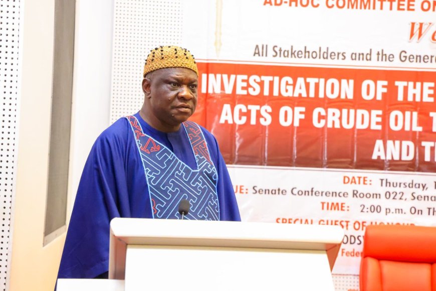 Senator Eteng Williams Declares Crude Oil Theft a National Menace at Public Hearing