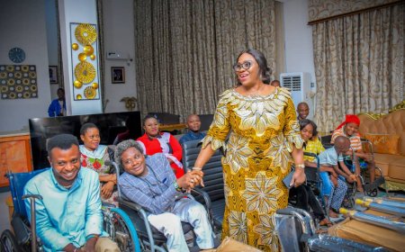 C'River First Lady Fulfills Promise, Gifts Wheelchairs, crutches To PLWD