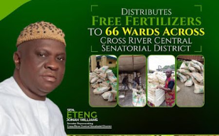 Food Security: Senator Eteng Williams Distributes Free Fertilizers To Over 3000 Farmers
