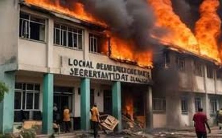 BREAKING:   Rivers Local Govt Secretariat Set Ablaze