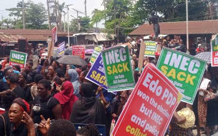 Guber Election: Edo Women Protest Against INEC