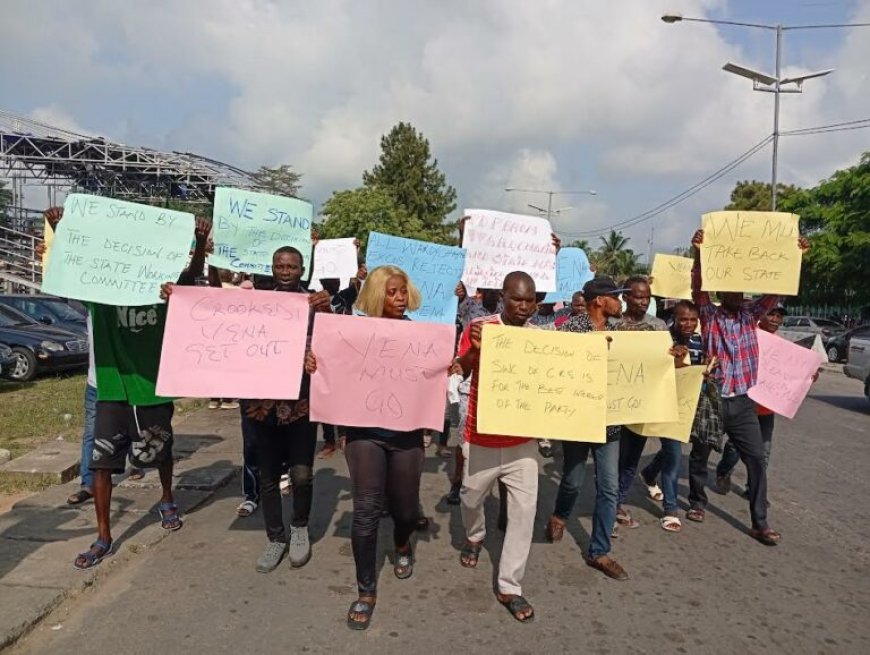 Protest Rocks C' River PDP Secretariat Over Move To Reinstate Suspended Chairman ...As Acting Chairman Supports Action