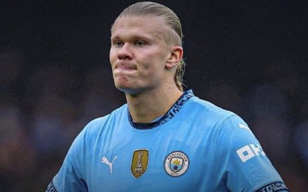 SPORTS: Man City Season Suffers Huge Challenge as Haaland Sidelined for 7 Weeks With Ankle Injury