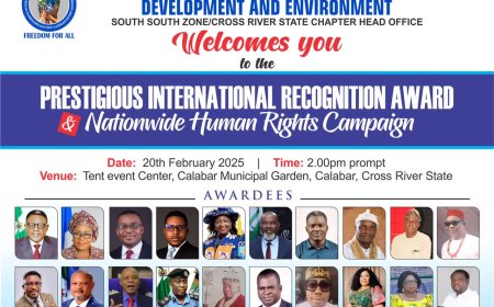 IOHRDE Honours Cross River First Lady, 20 Others for Exceptional Humanitarian Service