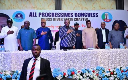 BREAKING: 2027: Cross River APC Caucus Endorses Tinubu, Otu For 2nd Term