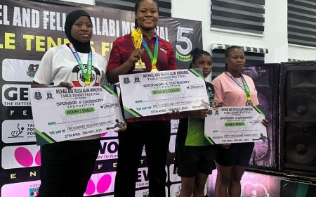 Canaan Table Tennis Club Chairman Duke Congratulates Hope Udoaka For Emerging National Champion