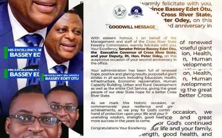 C’River Forestry Commission Chairman, OBen-Etchi, Felicitates Gov. Otu, Deputy Odey