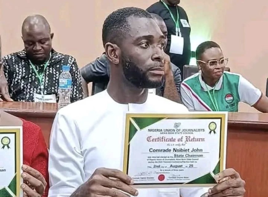 AKWA IBOM NUJ ELECTION: COMRADE NSIBIET JOHN EMERGES NEW CHIARMAN