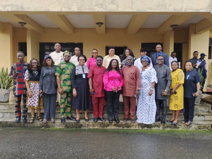 Group photograph with VC, Prof Obi, (middle), other top management staff, parents and students leaders after the stakeholders' meeting held on Tuesday, August 5, 2025 on way forward.