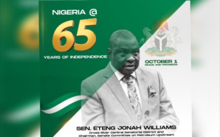 NIGERIA AT 65: Senator Eteng Felicitates With Constituents