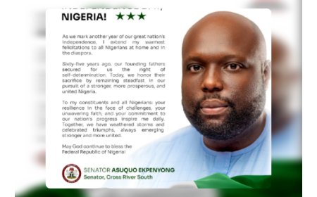 NIGERIA AT 65: Asuquo Ekpenyong Hails Constituents