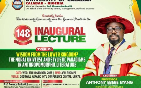 UNICAL  TO  HOLD 148TH INAUGURAL LECTURE