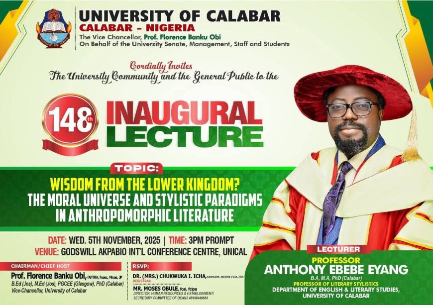 UNICAL  TO  HOLD 148TH INAUGURAL LECTURE