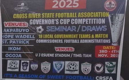 2025 C' River Governor's Cup Kicks-Off November 15... See Draws, Match Centers