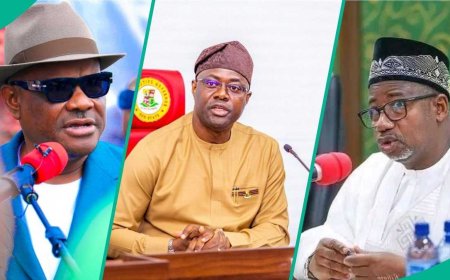 BREAKING: Gov Makinde, Bala, Wike Clash At Abuja PDP Secretariat