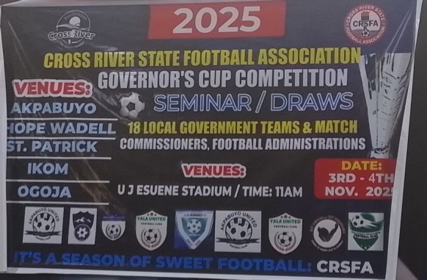 2025 C' River Governor's Cup Kicks-Off November 15... See Draws, Match Centers
