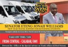 Senator Eteng Williams Relaunches Free Yuletide Bus Shuttle for Cross River Students
