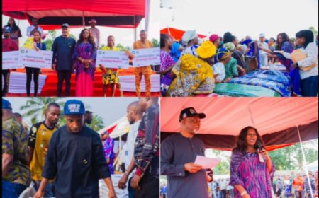 A'IBOM ‎FINANCE COMMISSIONER, WIFE FAITH, EMPOWERS ONNA INDIGENES WITH BUSINESS SUPPORT GRANTS AT YULETIDE