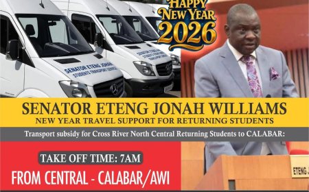 Senator Eteng Williams Relaunches Free Yuletide Bus Shuttle for Cross River Students