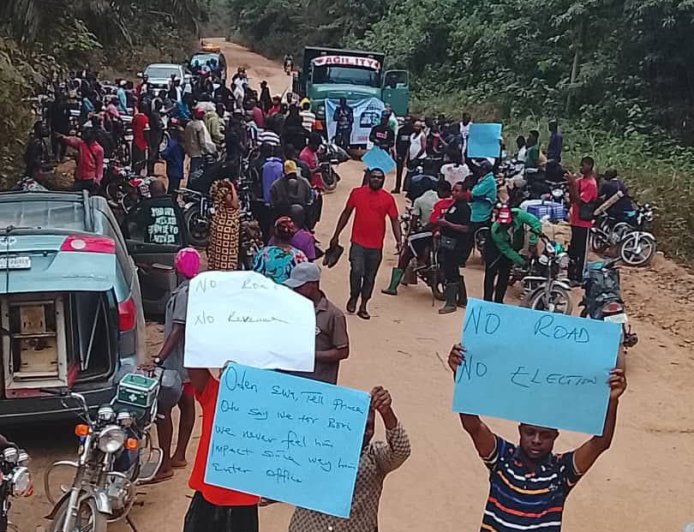 Youths Protest Over Neglect of Ikom-Obudu Highway,  Threaten 2027 Elections Boycott