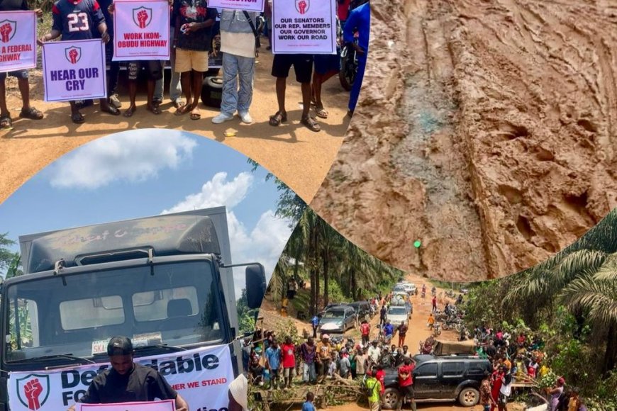 Protests Intensify at Ikom–Obudu Road as Youths Demand Urgent Intervention