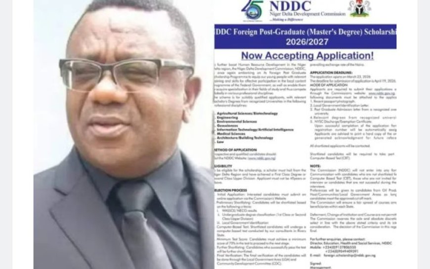 Orok Duke Urges Cross River Youths To Apply For NDDC Foreign Scholarships