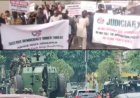 ADC Protest: Security Operatives Barricade INEC Headquarters in Abuja