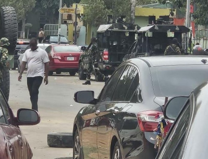 ADC: Tension At INEC Headquarters As security Cordon Off Roads Leading To Commission