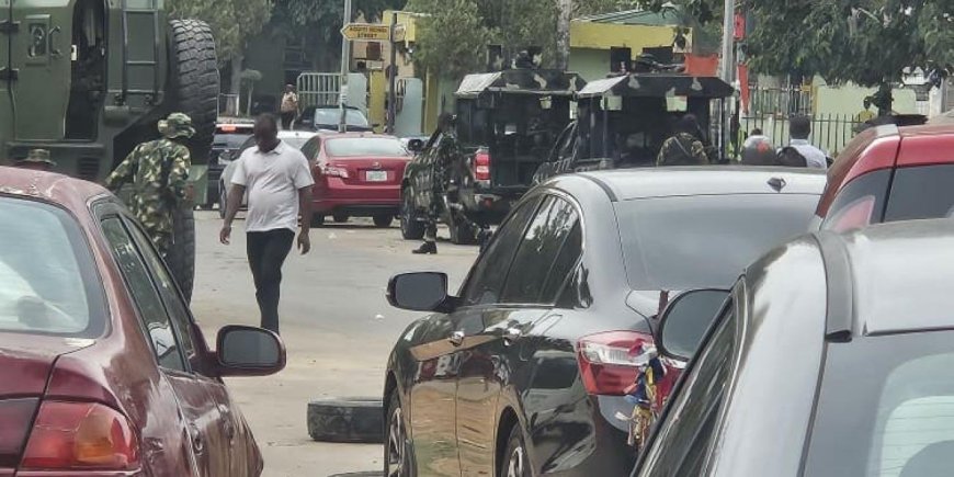 ADC: Tension At INEC Headquarters As security Cordon Off Roads Leading To Commission