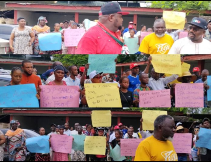 C'River PDP Protest Planned Demolition of Dep Gov Candidate's House, Says Move Vindictive  ...Ekpang Says Other Appointees Affected