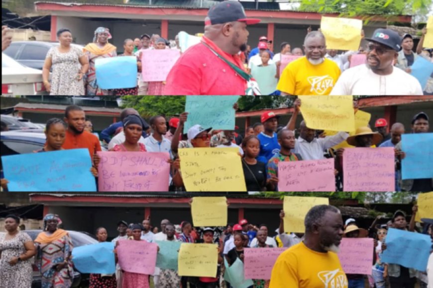 C'River PDP Protest Planned Demolition of Dep Gov Candidate's House, Says Move Vindictive  ...Ekpang Says Other Appointees Affected