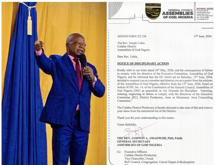 Assemblies of God Nigeria Dismisses Ex-UCOR Chaplain Over Alleged Defiance of Directive