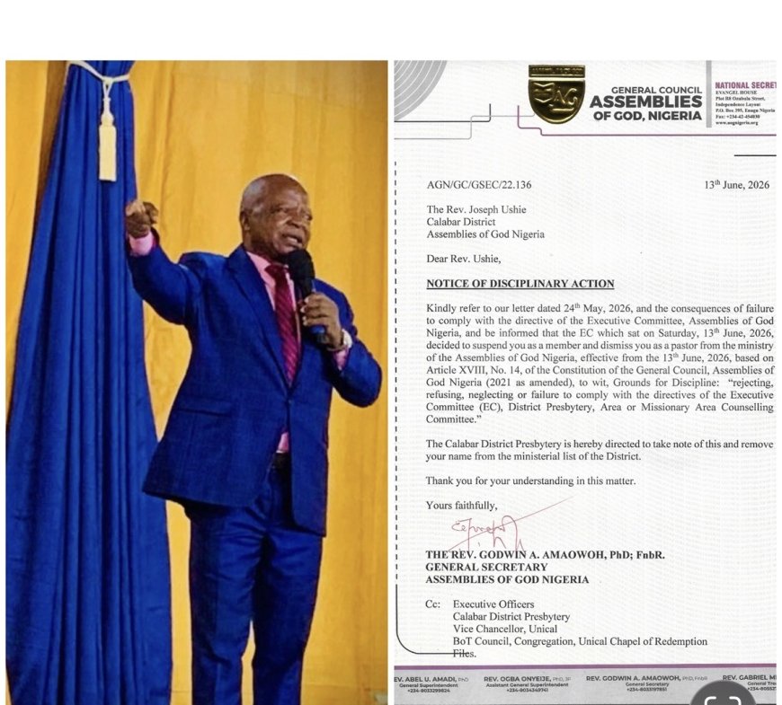 Assemblies of God Nigeria Dismisses Ex-UCOR Chaplain Over Alleged Defiance of Directive