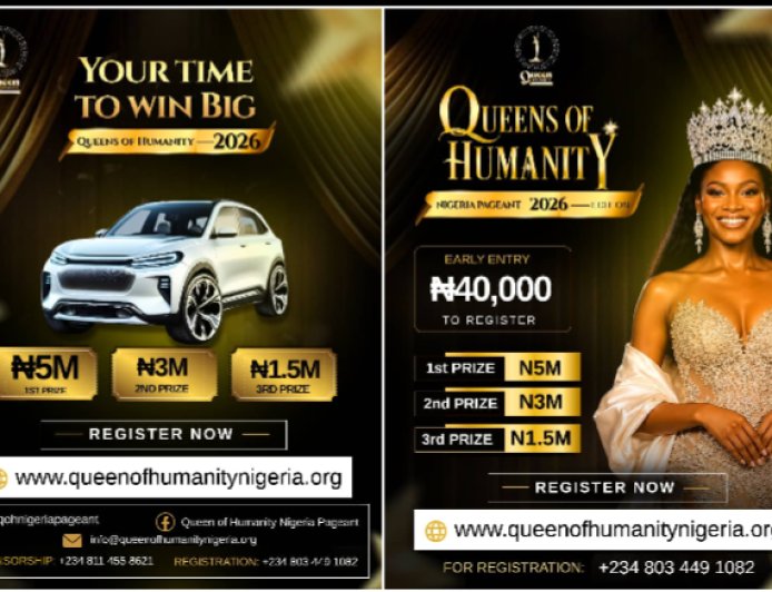 PRESS RELEASE:  ORGANISERS OF QUEEN OF HUMANITY PAGEANT 2026 UNVEIL REGISTRATION PORTAL, CALL FOR APPLICATIONS