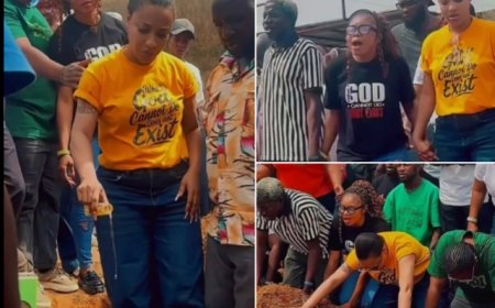 Tonto Dikeh Begins Construction of Personal Church, New Wine Prophetic Tabernacle